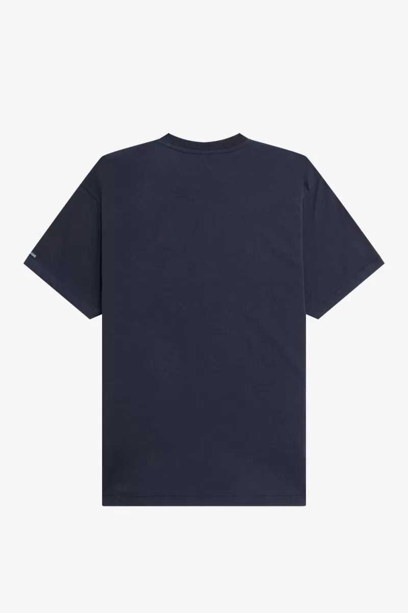 fred perry herren-t-shirt mit aufdruck marineblau