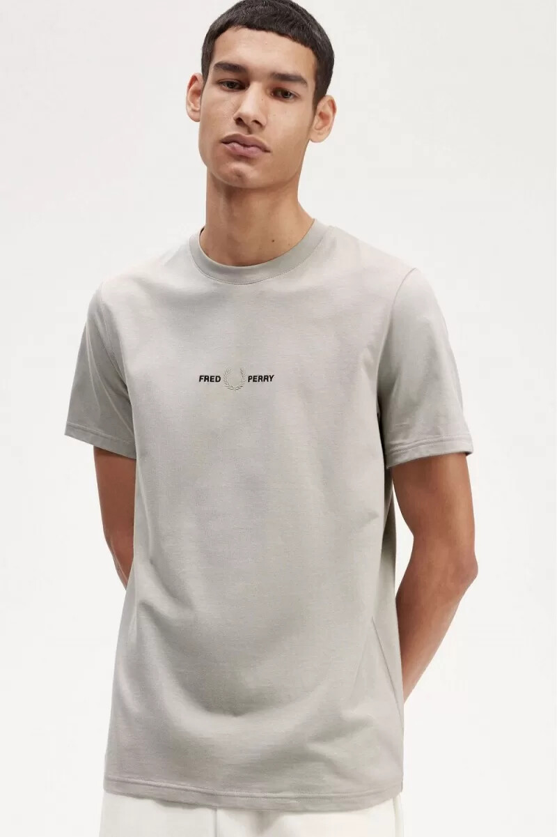 fred perry herren-t-shirt mit stickerei grau