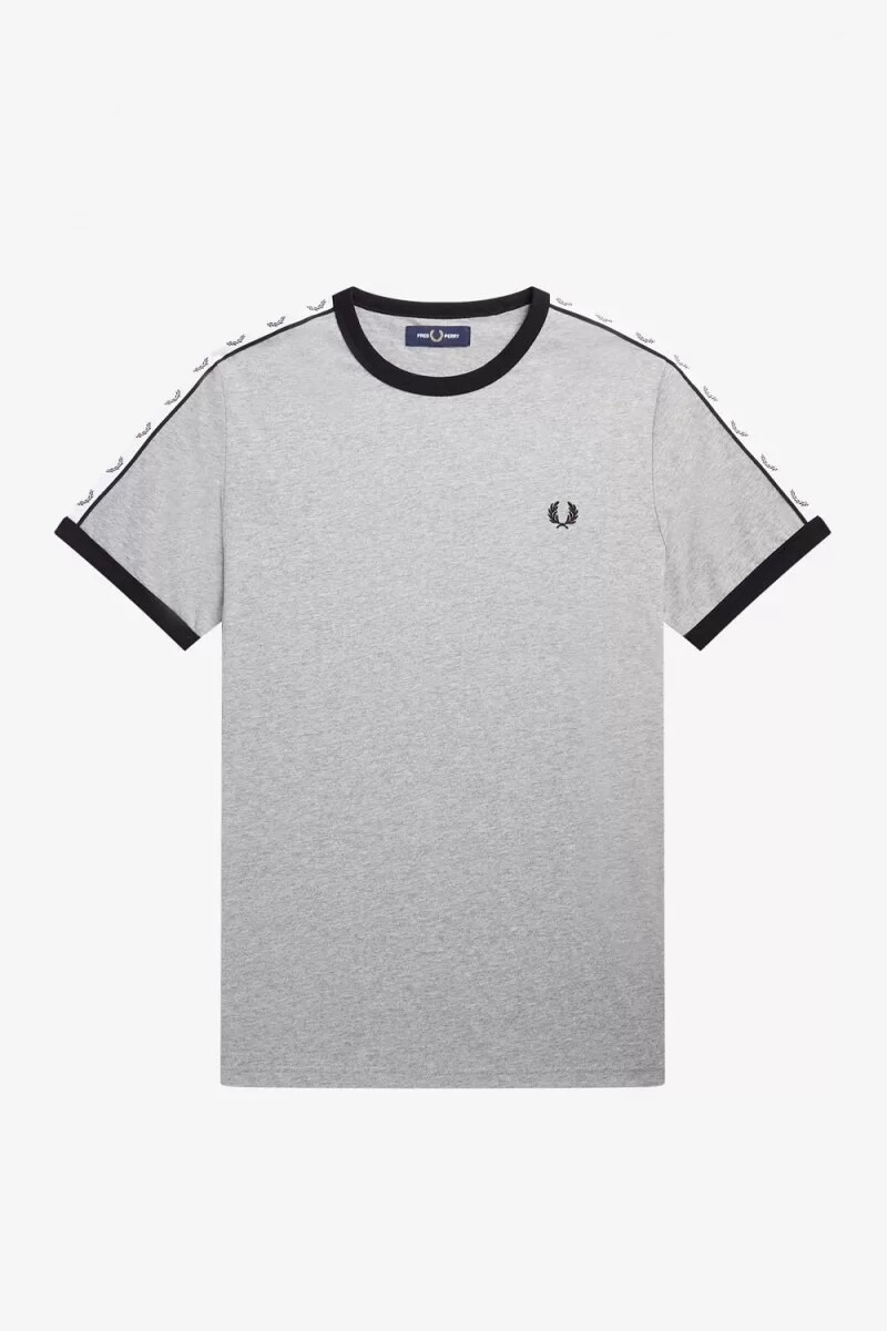 fred perry herren-t-shirt mit ziernähten grau