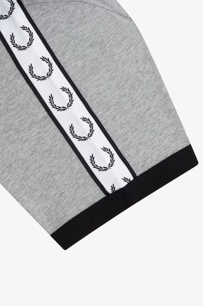 fred perry herren-t-shirt mit ziernähten grau