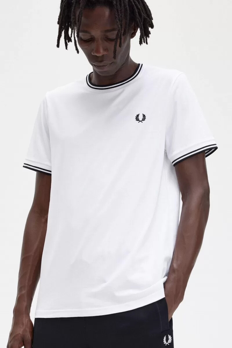 fred perry twin tipped herren-t-shirt weiß