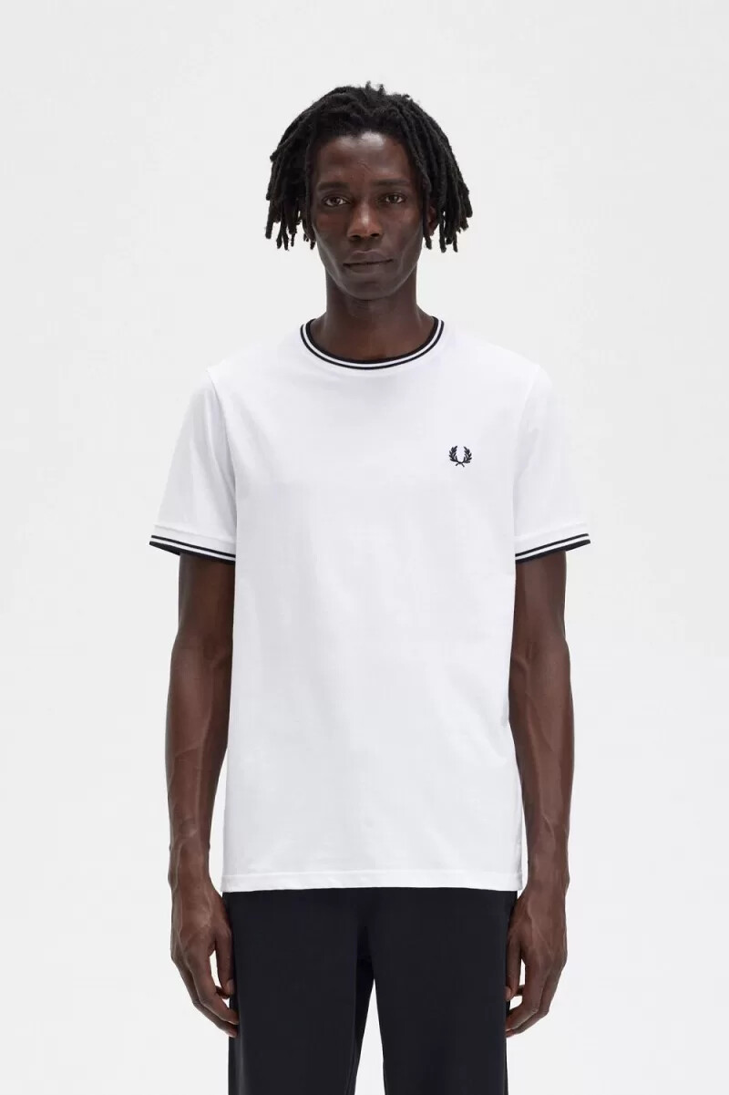 fred perry twin tipped herren-t-shirt weiß