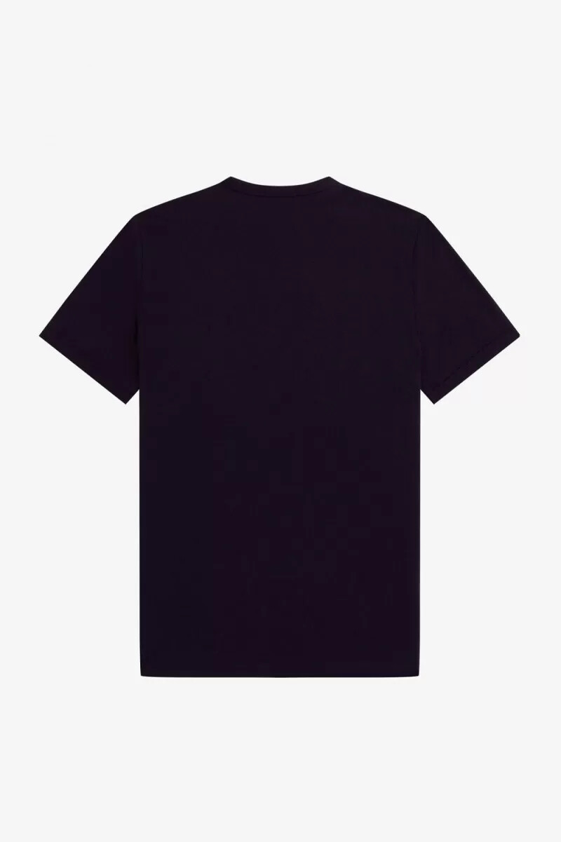 fred perry herren-t-shirt mit glitch-print marineblau