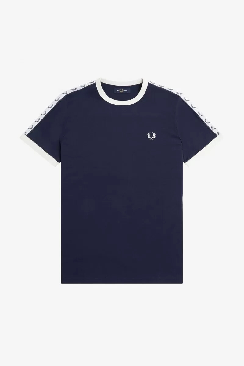 fred perry herren-t-shirt mit abgesetztem ringer-muster carbonblau