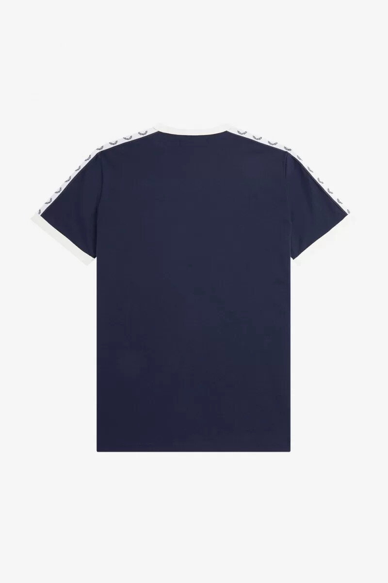 fred perry herren-t-shirt mit abgesetztem ringer-muster carbonblau