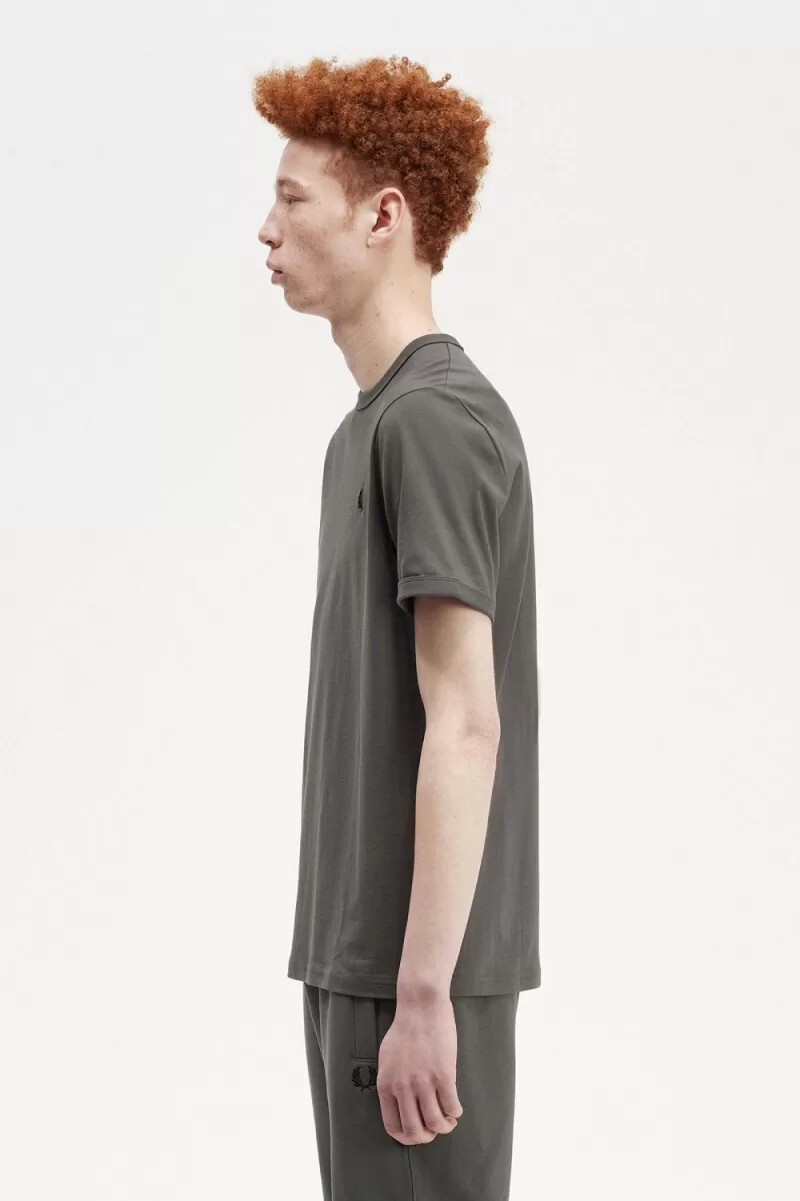 fred perry ringer herren-t-shirt feldgrün