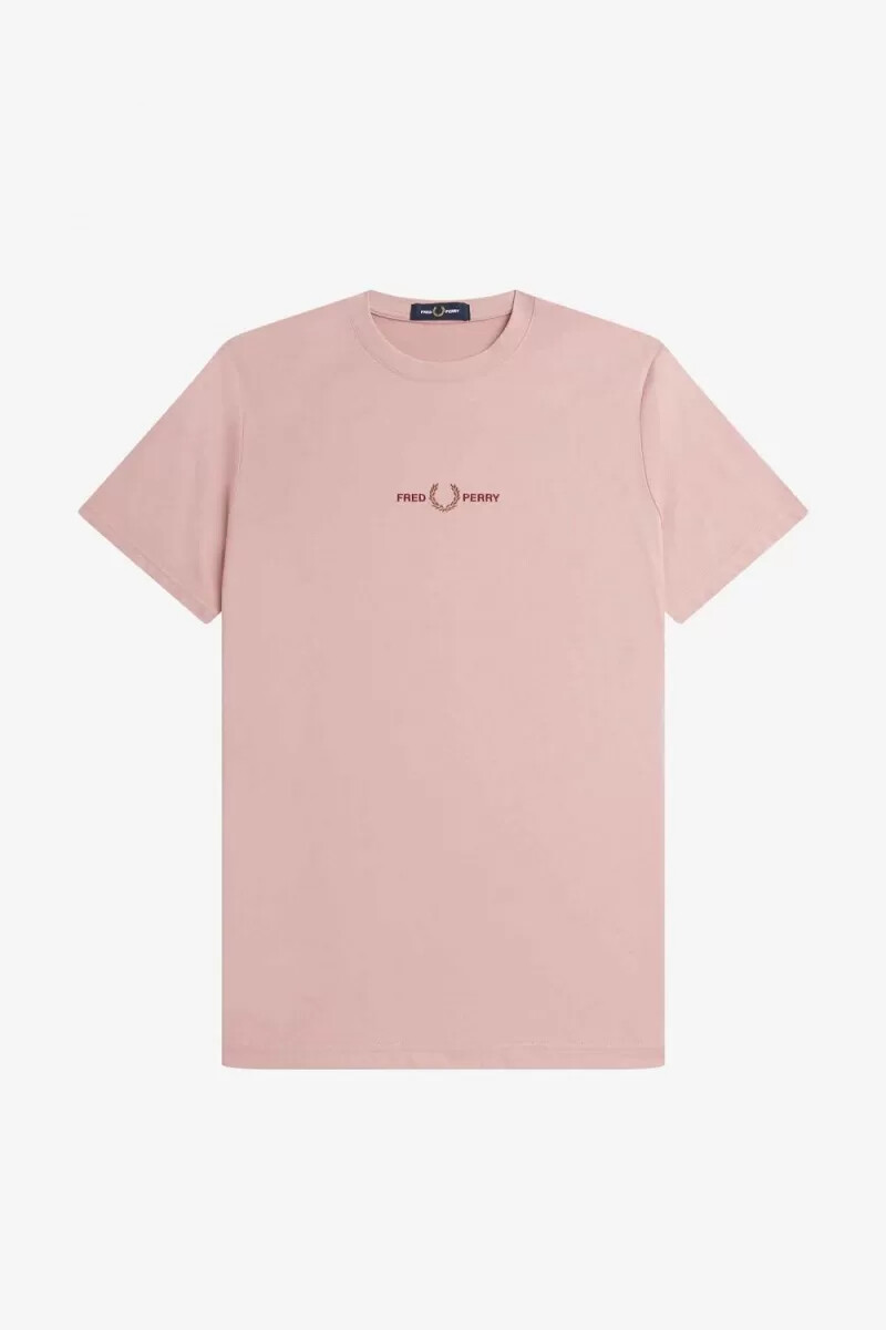 fred perry herren-t-shirt mit stickerei altrosa