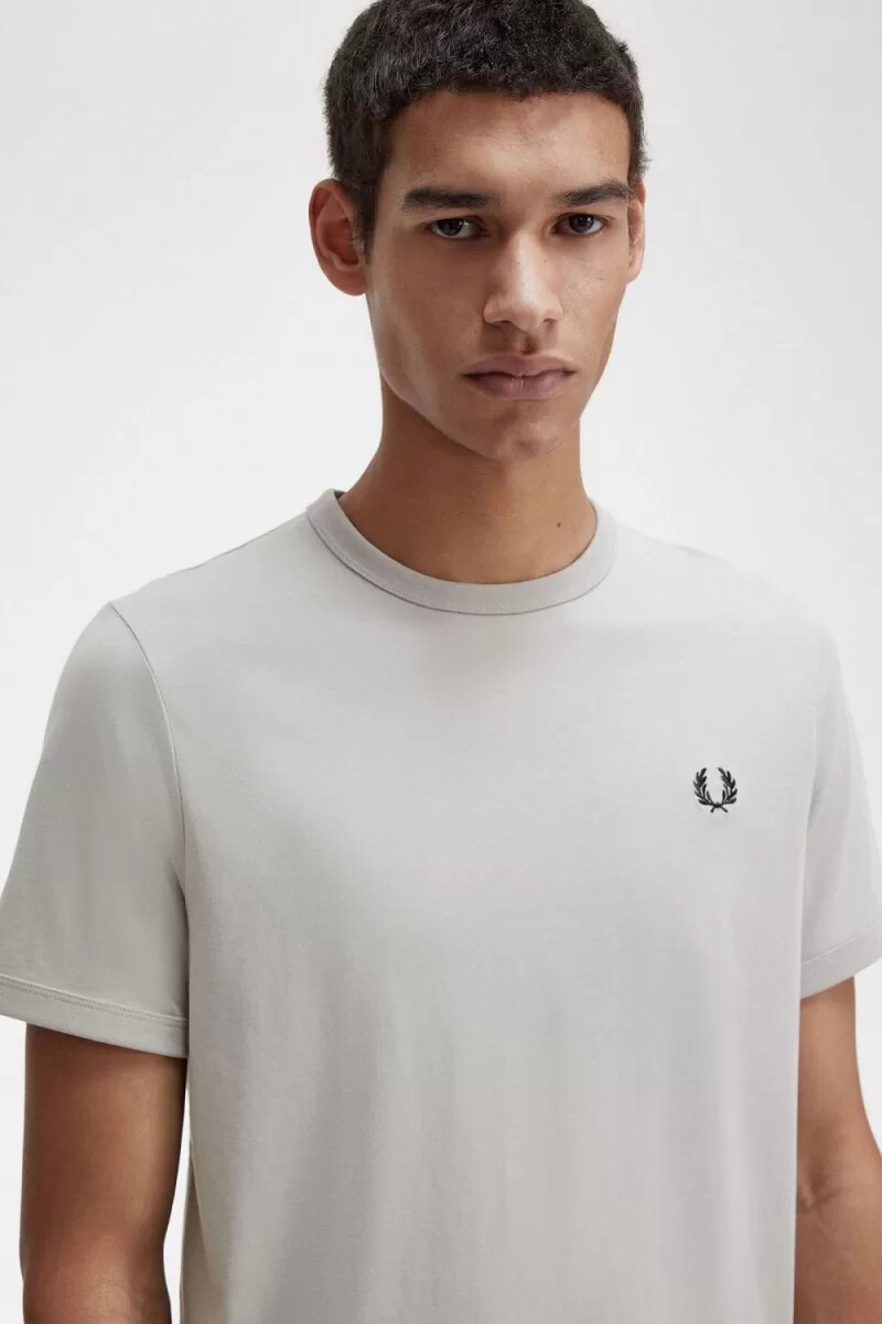 fred perry ringer herren-t-shirt grau