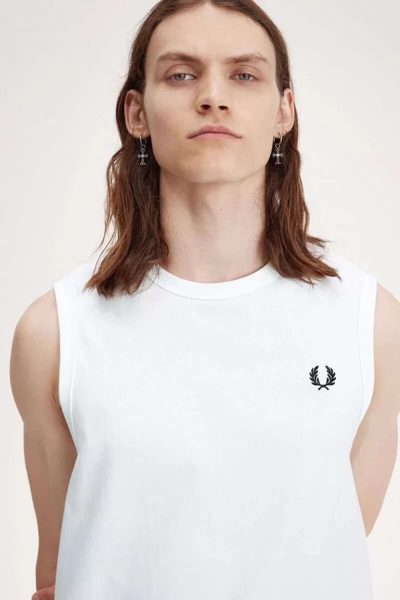 fred perry herren-t-shirt mit rundhalsausschnitt weiß