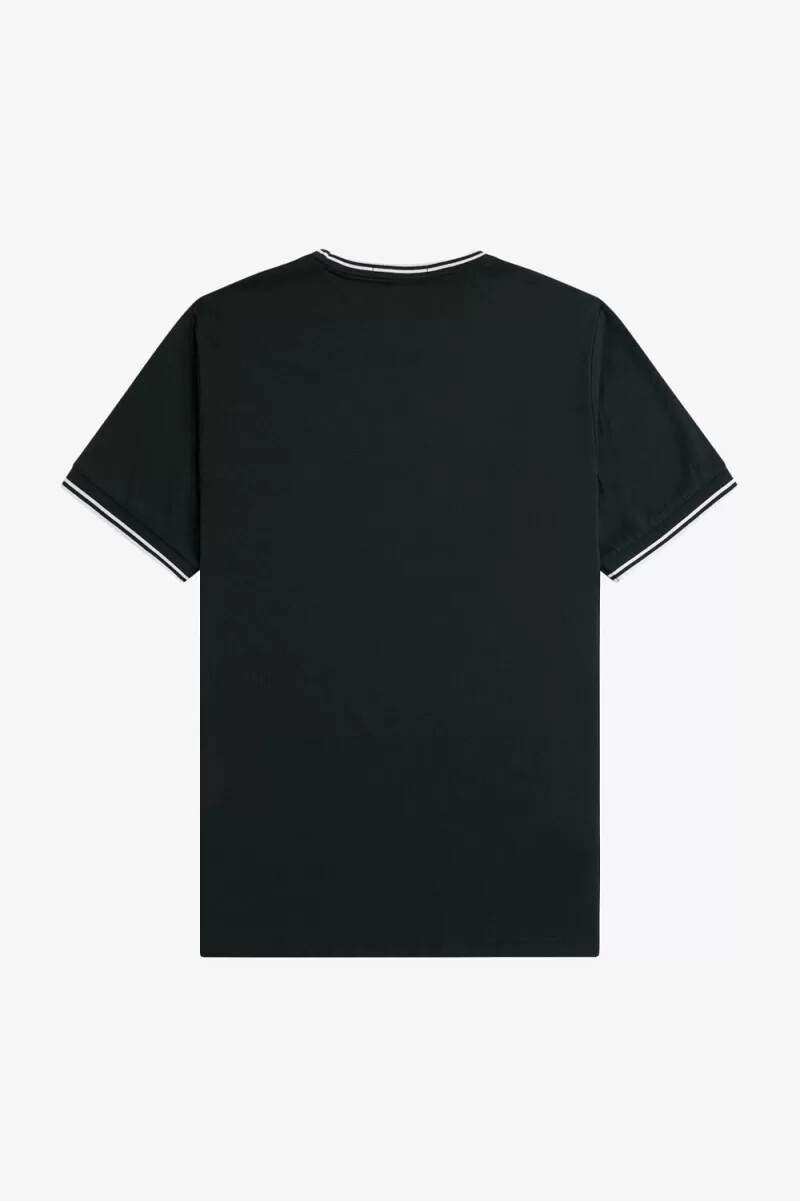 fred perry twin tipped herren-t-shirt nachtgrün schneeweiß
