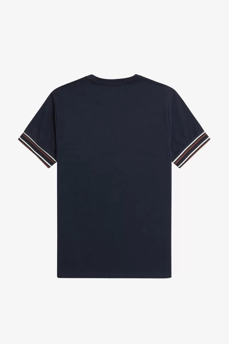 fred perry herren-t-shirt mit auffälliger piqué-decke marineblau