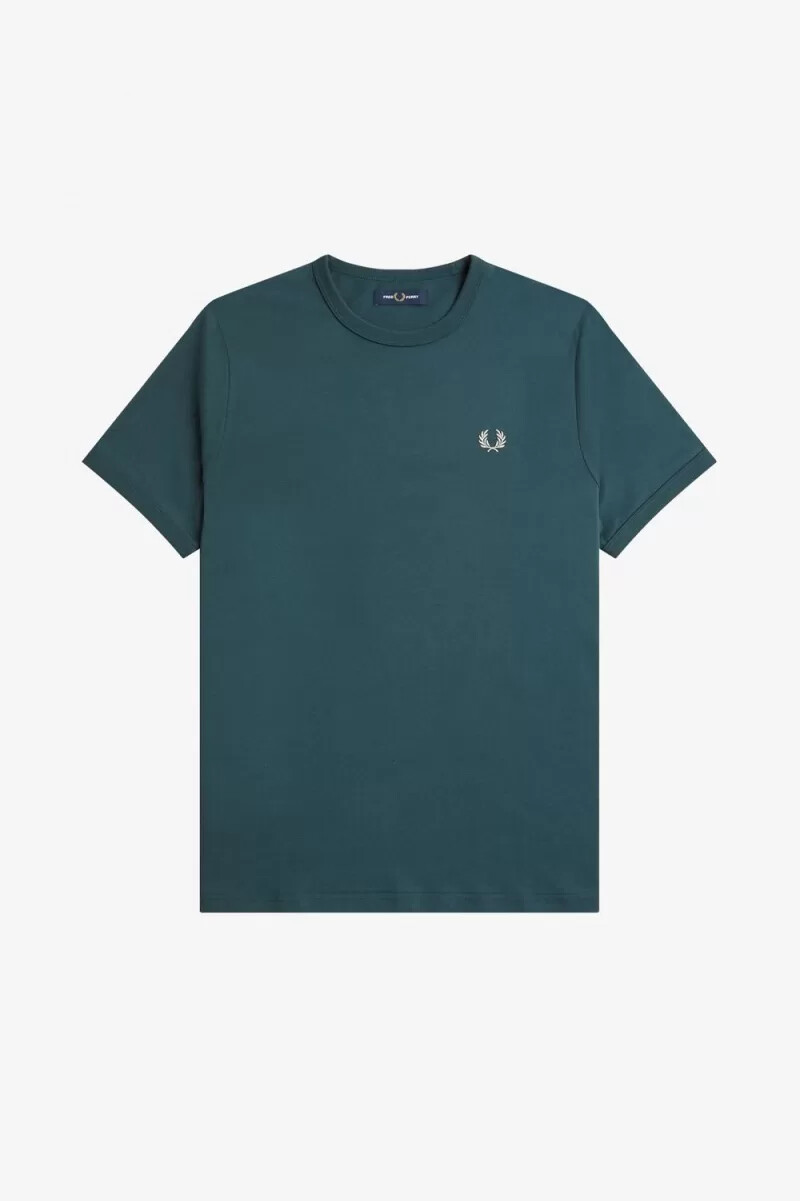 fred perry ringer herren-t-shirt petrolblau