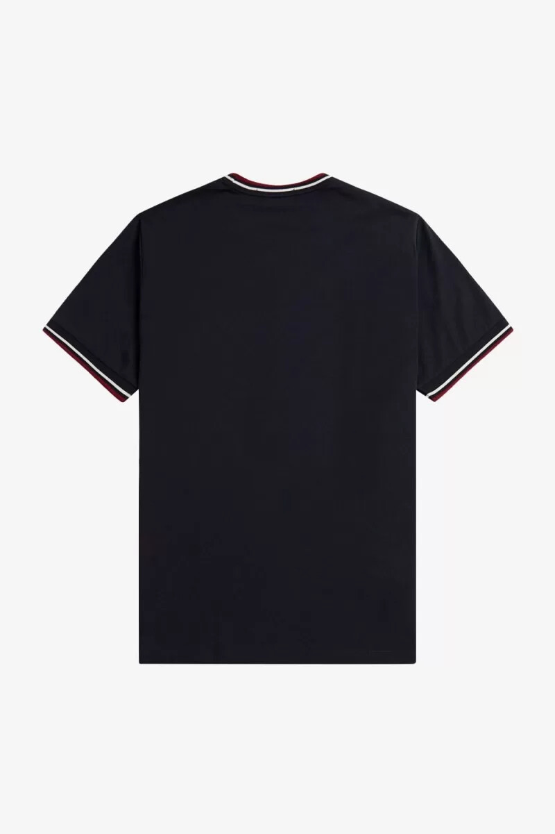 fred perry twin tipped herren-t-shirt marineblau schneeweiß rostrot