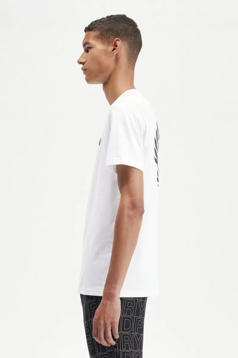 fred perry herren-t-shirt mit lorbeerkranz-motiv weiß