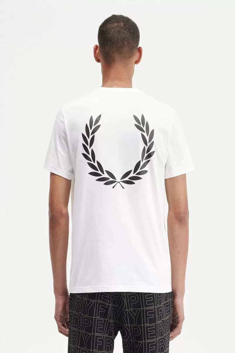 fred perry herren-t-shirt mit lorbeerkranz-motiv weiß