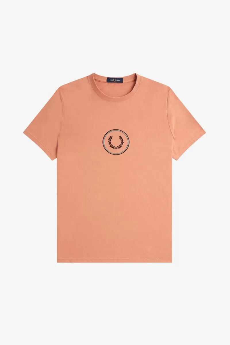 fred perry herren-t-shirt mit kreislogo hellrostfarben