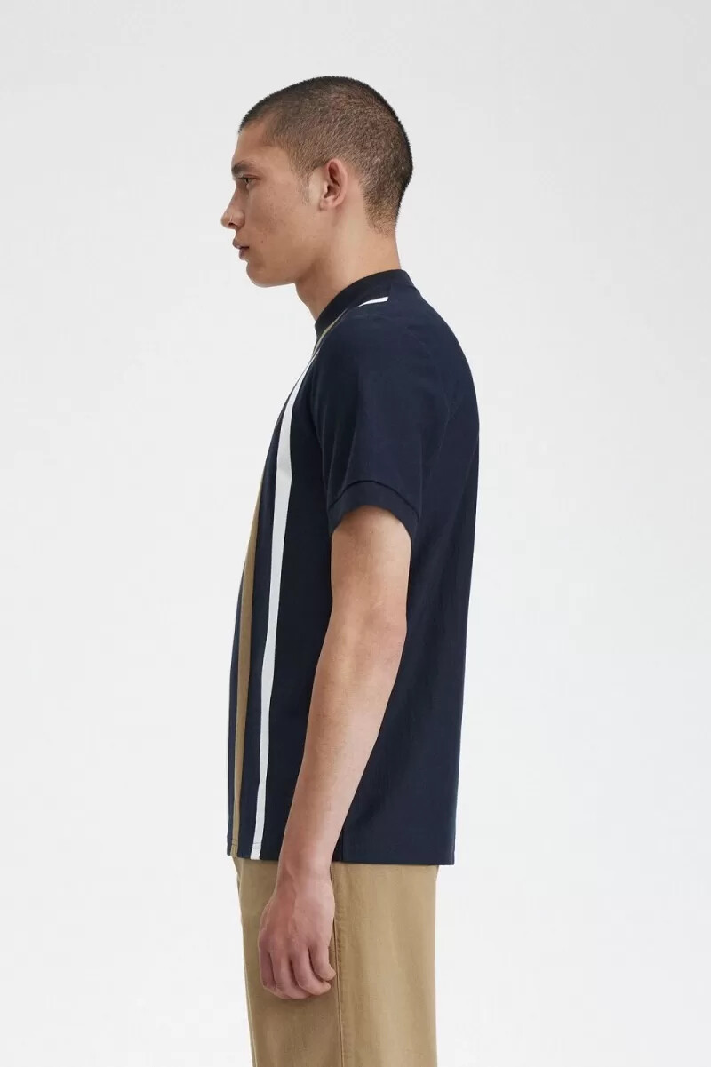 fred perry herren-t-shirt mit farbverlauf und streifen marineblau
