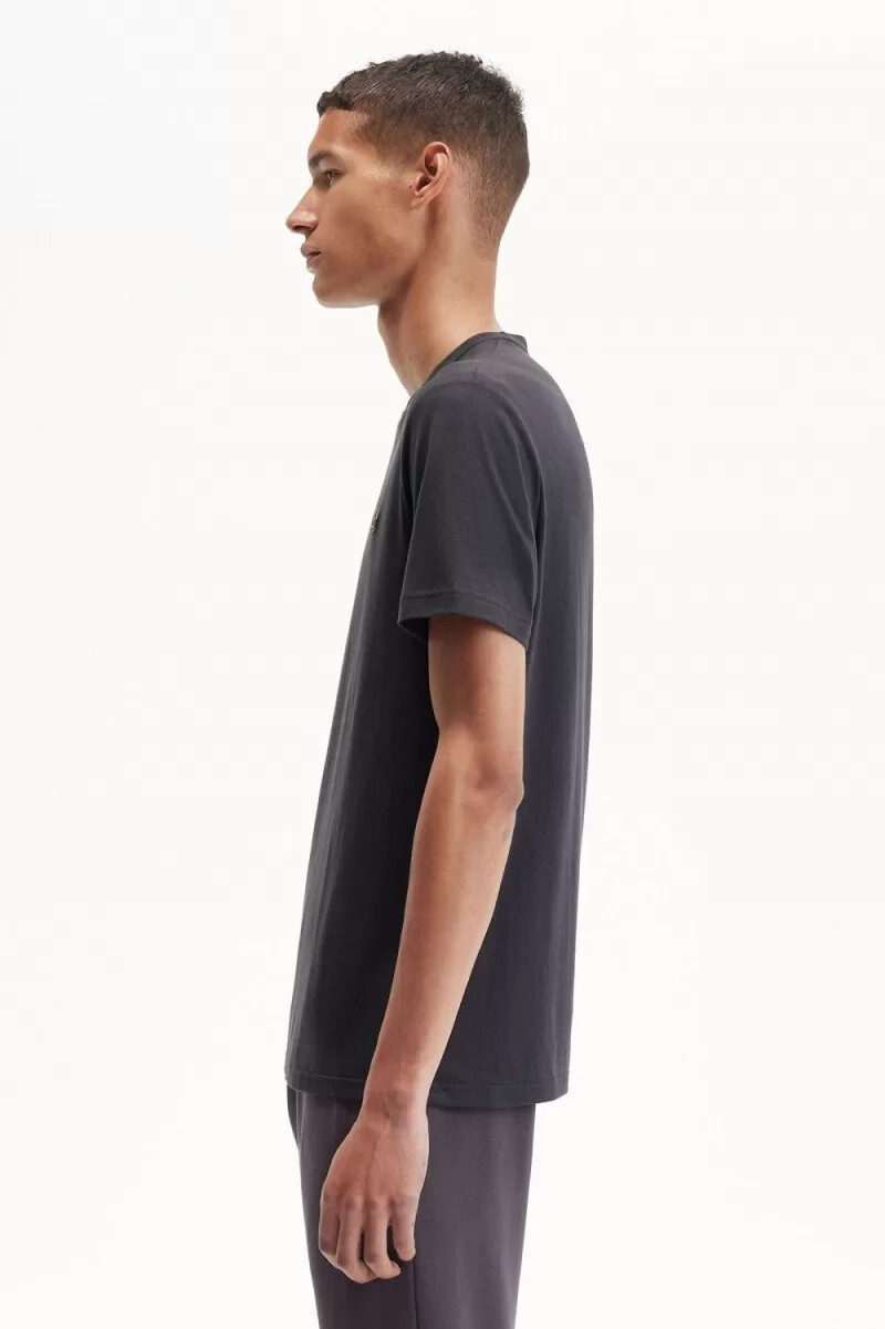 fred perry herren-t-shirt mit rundhalsausschnitt anchor grey dark coffee