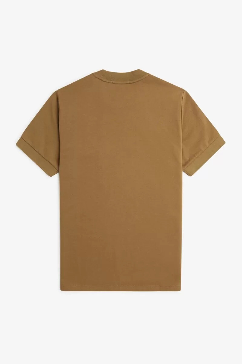 fred perry loopback jersey pocket herren-t-shirt braun