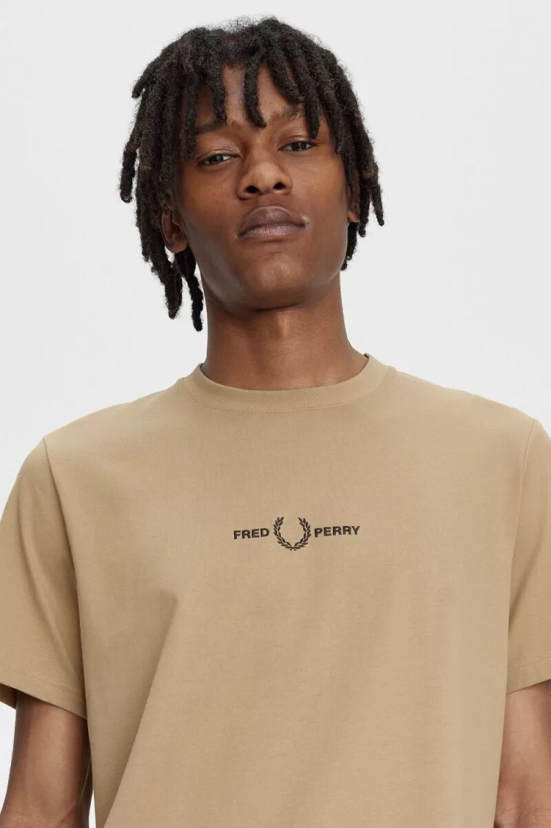 fred perry herren-t-shirt mit stickerei grün