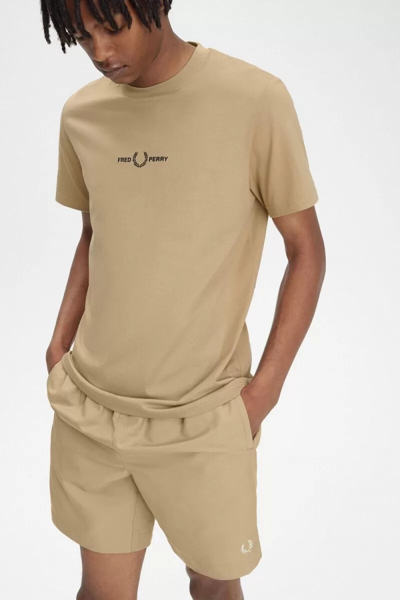 fred perry herren-t-shirt mit stickerei grün
