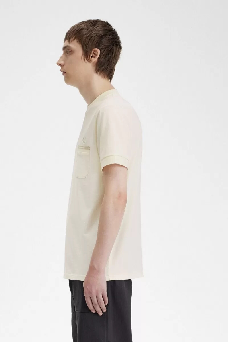 fred perry loopback jersey pocket herren-t-shirt beige