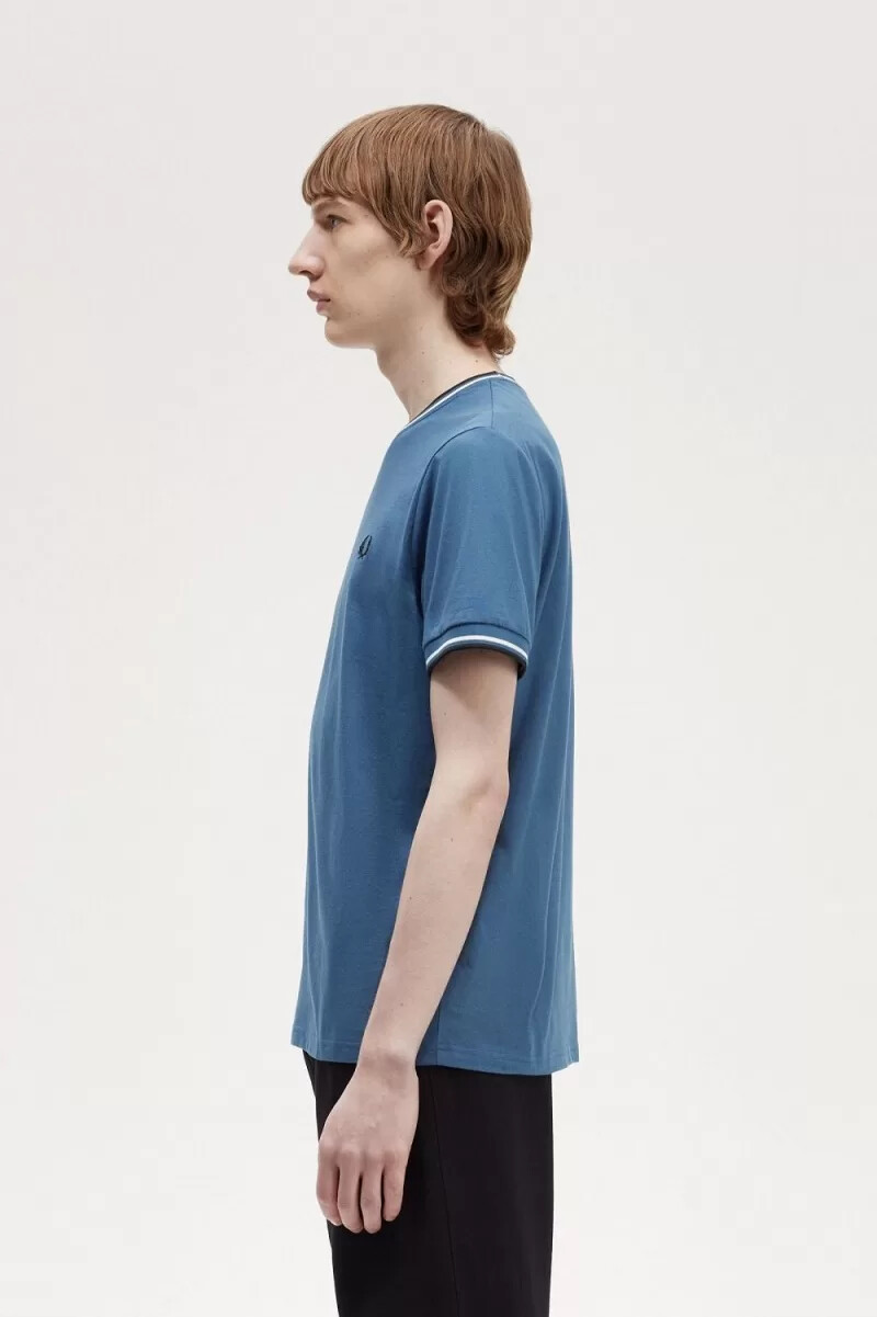 fred perry twin tipped herren-t-shirt mitternachtsblau
