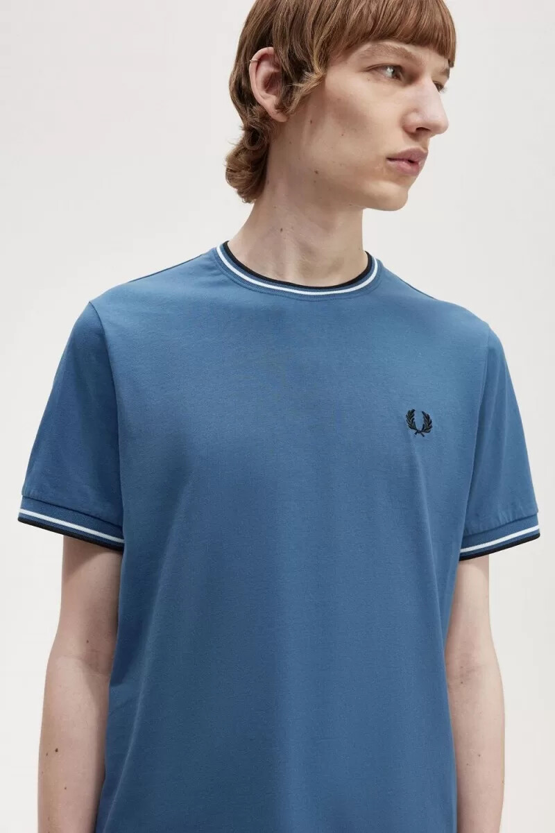 fred perry twin tipped herren-t-shirt mitternachtsblau