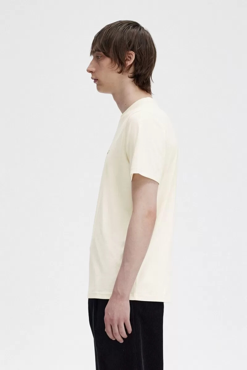 fred perry herren-t-shirt mit stickerei beige