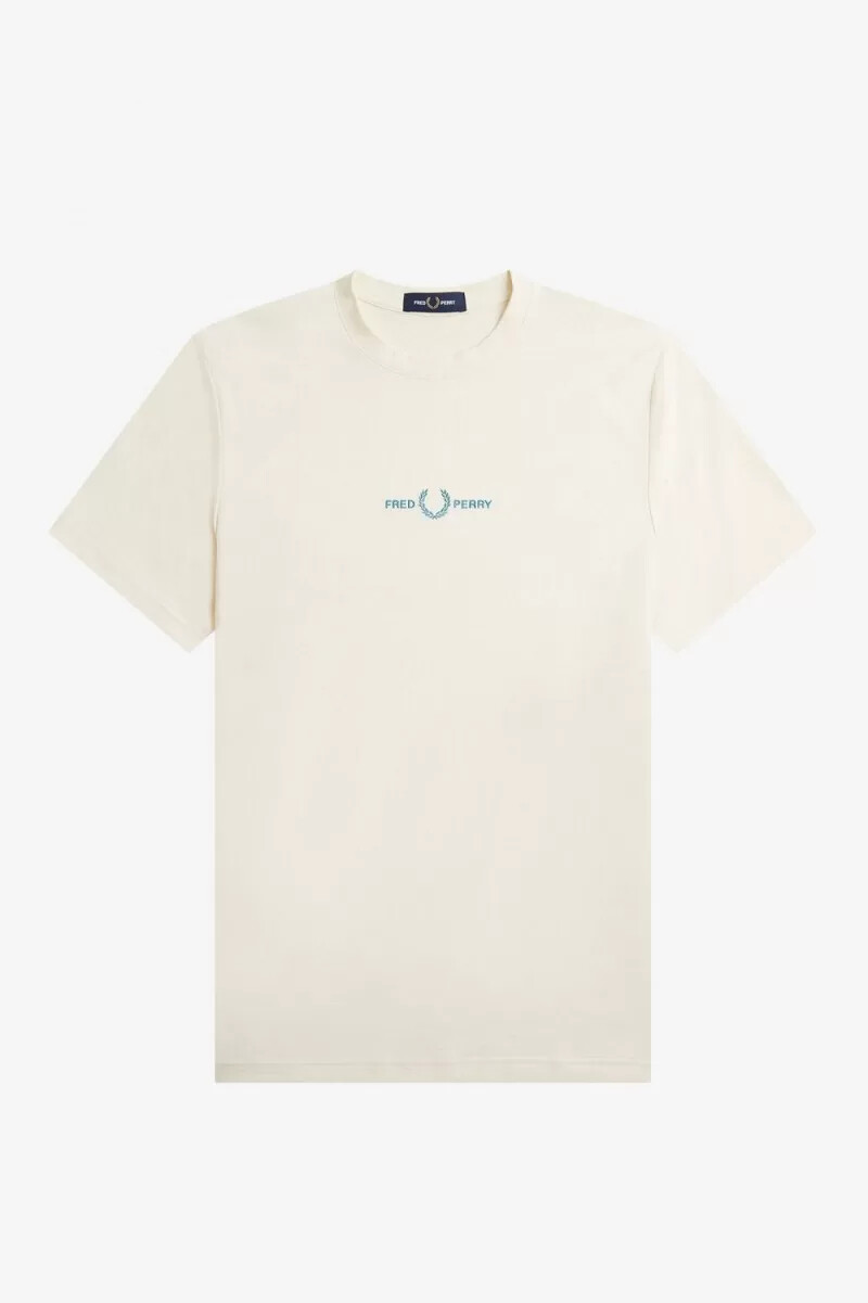 fred perry herren-t-shirt mit stickerei beige
