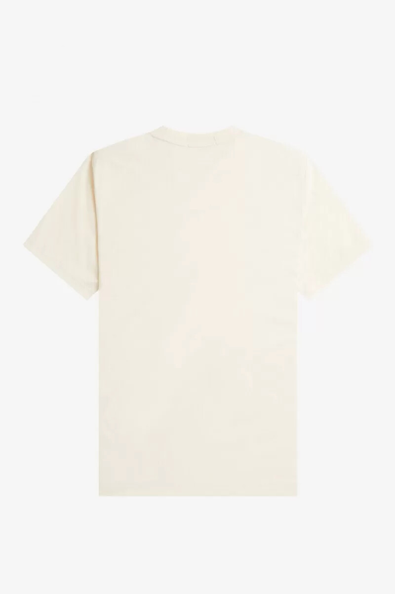 fred perry herren-t-shirt mit stickerei beige