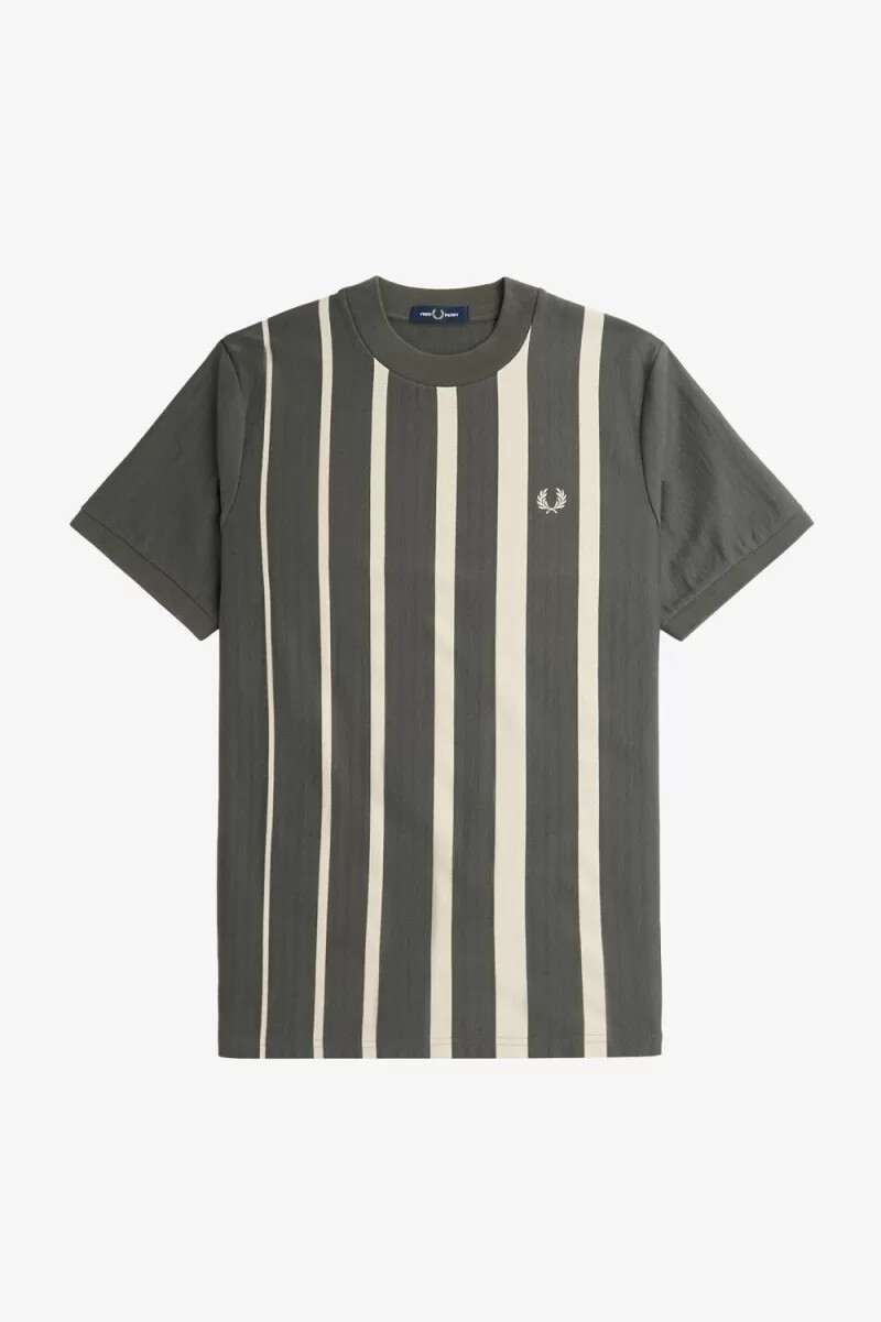 fred perry herren-t-shirt mit farbverlauf und streifen feldgrün