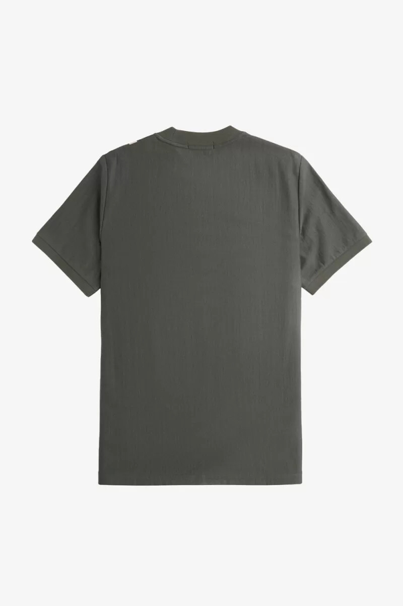 fred perry herren-t-shirt mit farbverlauf und streifen feldgrün