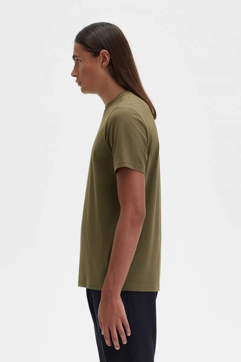 fred perry herren-t-shirt mit stickerei uniformgrün