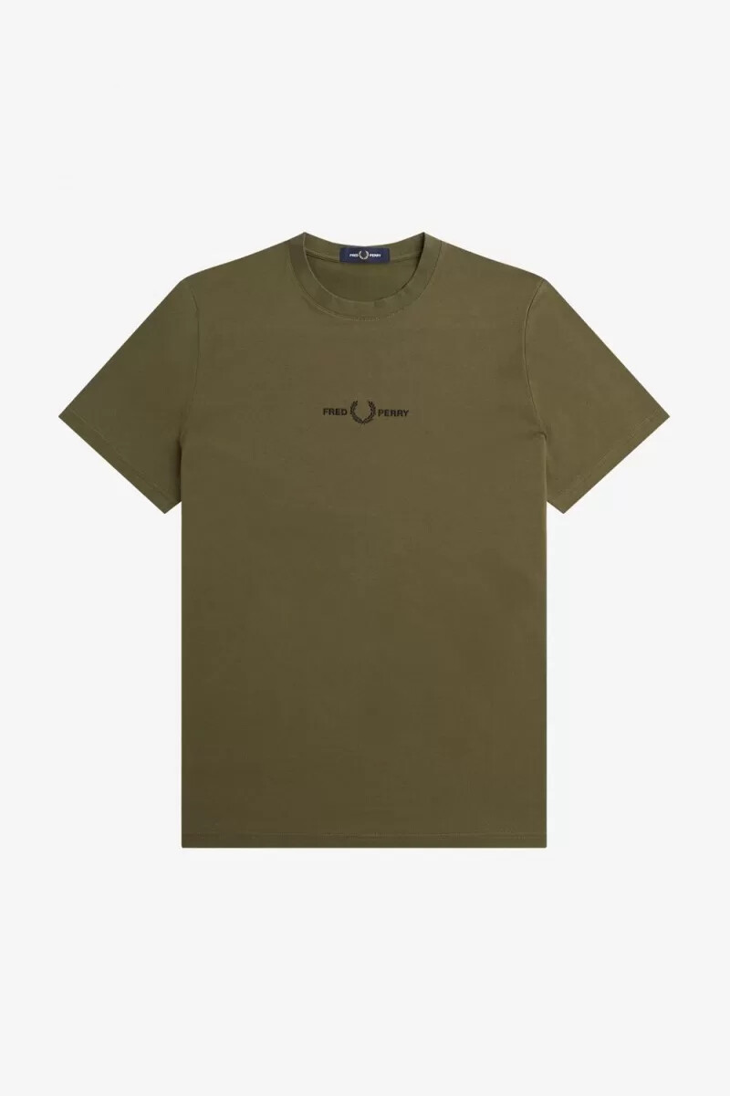 fred perry herren-t-shirt mit stickerei uniformgrün