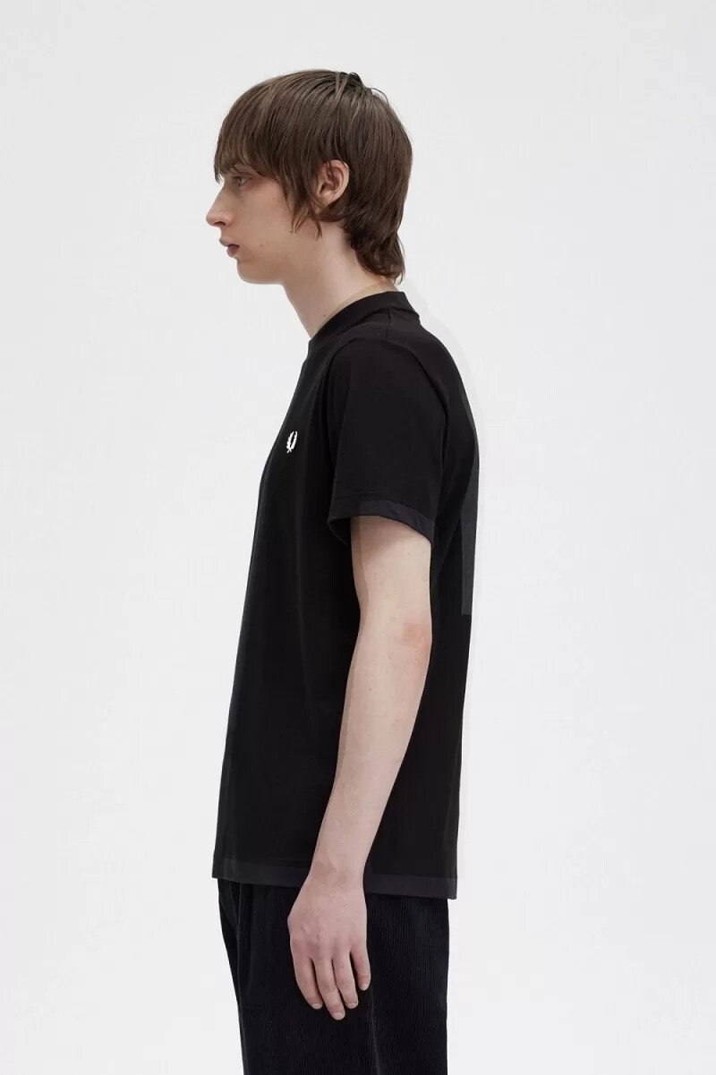 fred perry rave grafik herren-t-shirt schwarz