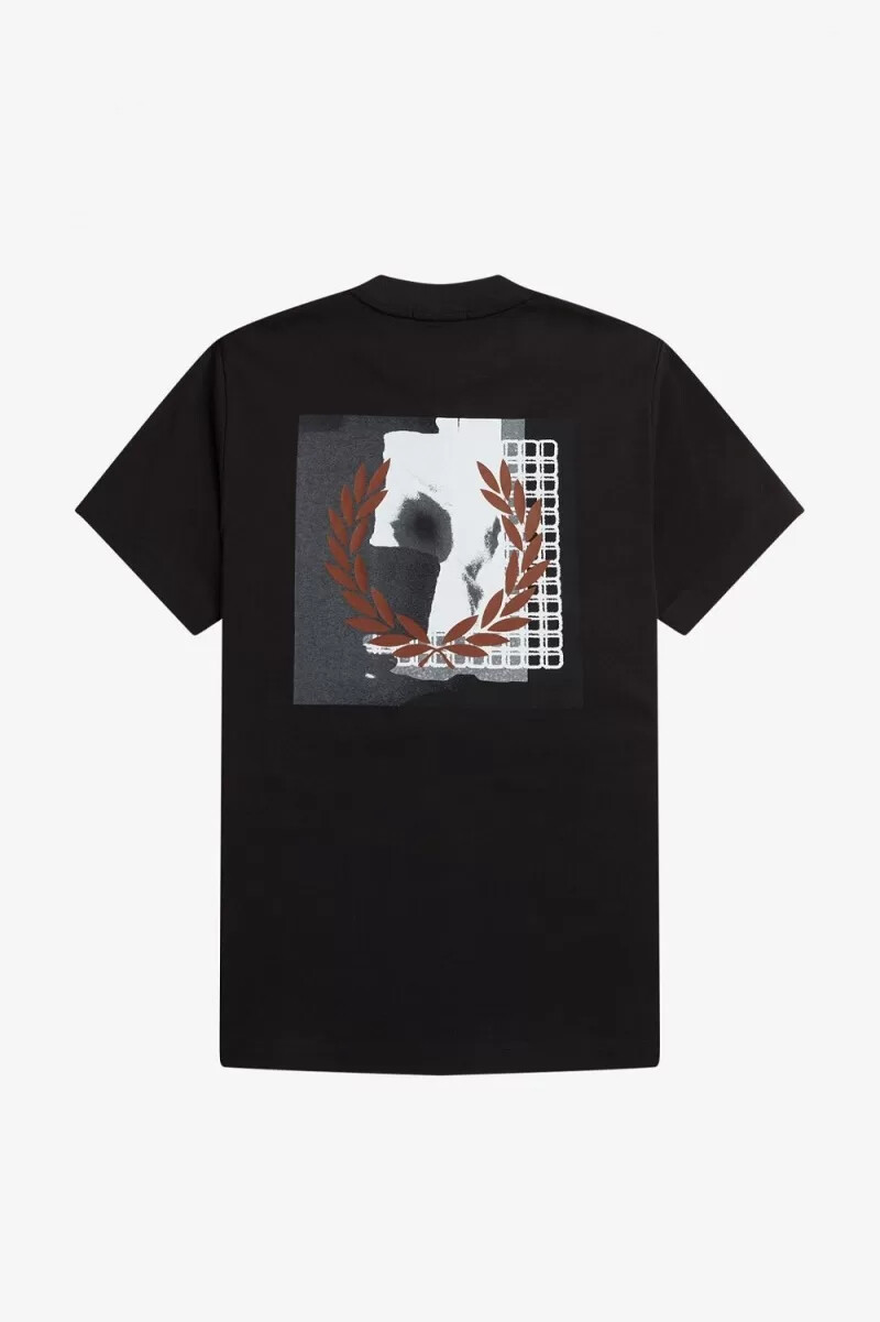 fred perry rave grafik herren-t-shirt schwarz
