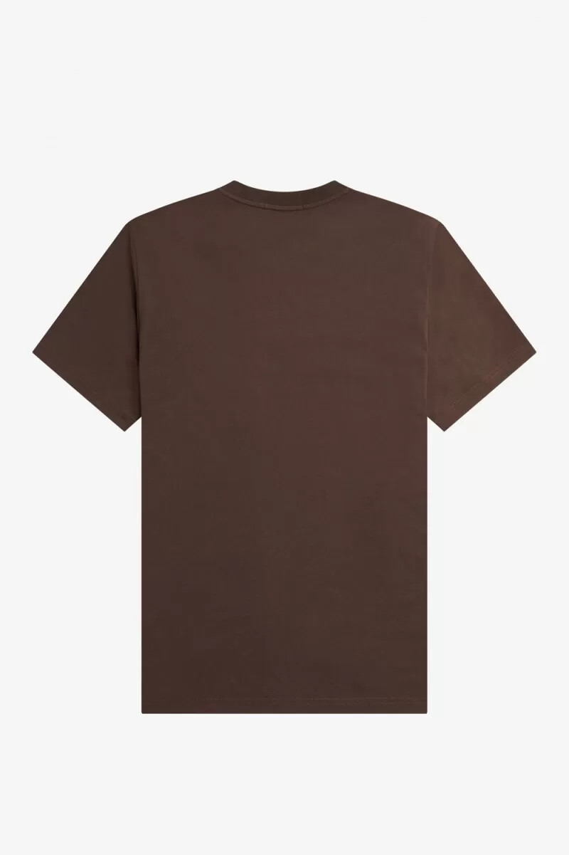 fred perry herren-t-shirt mit stickerei farbe burnt tobacco
