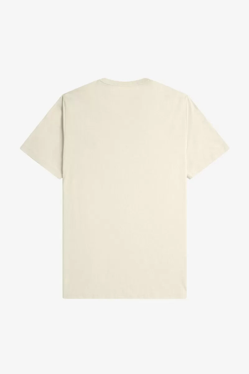 fred perry herren-t-shirt mit rundhalsausschnitt haferflockenfarbe schwarz