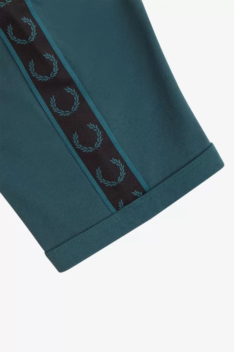 fred perry herren-t-shirt mit kontrastband petrolblauschwarz