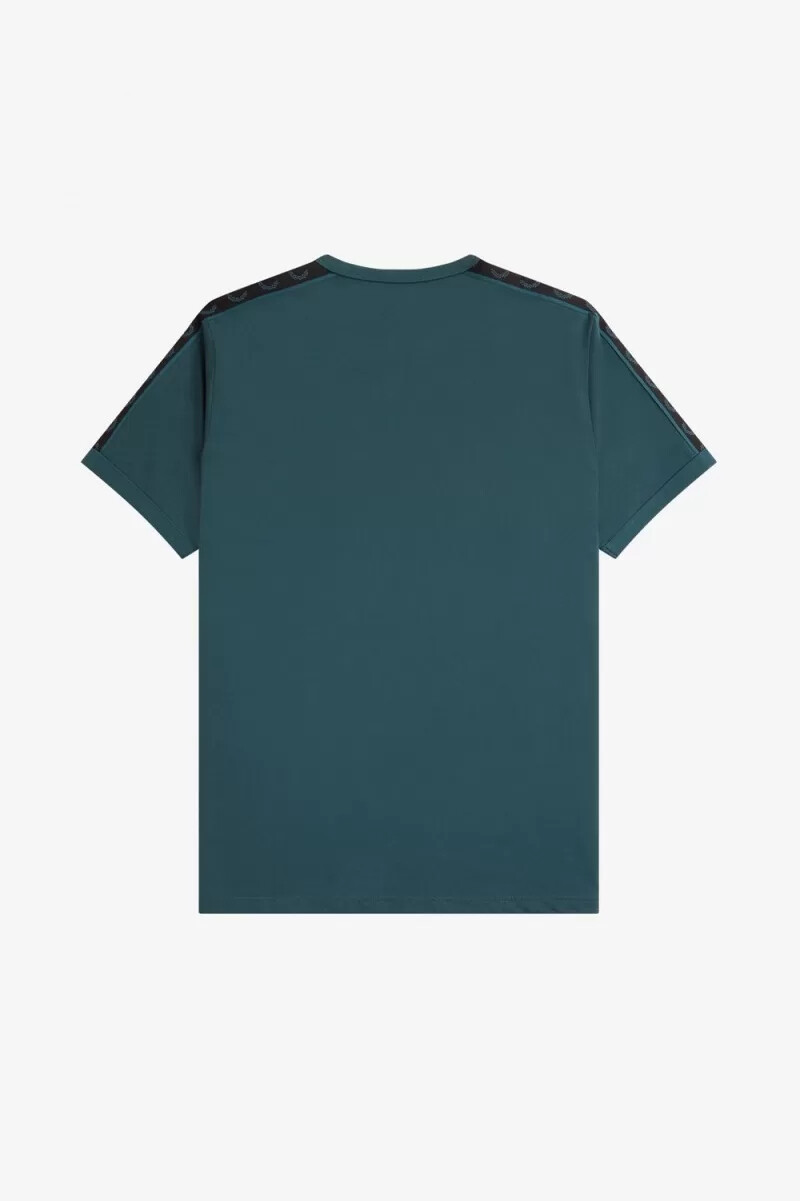 fred perry herren-t-shirt mit kontrastband petrolblauschwarz
