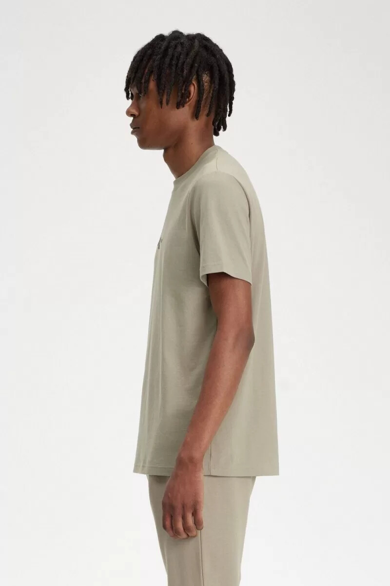 fred perry herren-t-shirt mit stickerei warmgrau