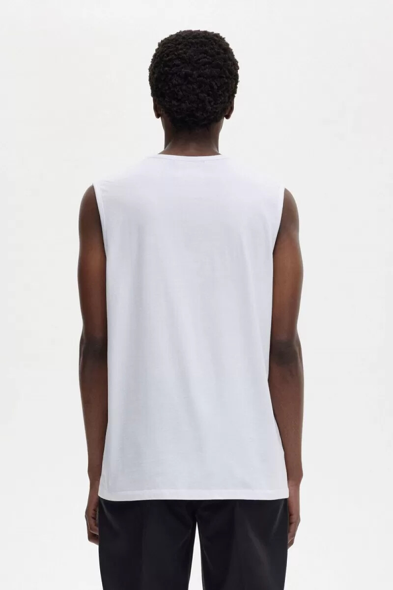 fred perry bedrucktes herren-t-shirt weiß