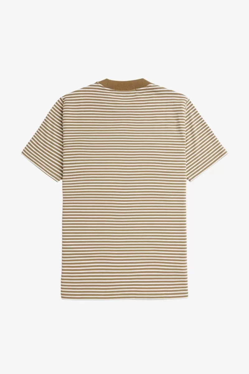 fred perry herren-t-shirt mit feinen streifen schweres material schneeweißgrün