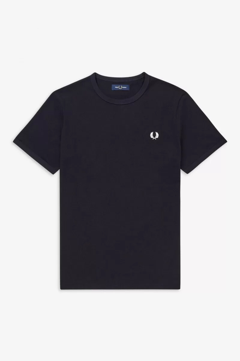 fred perry ringer herren-t-shirt marineblau