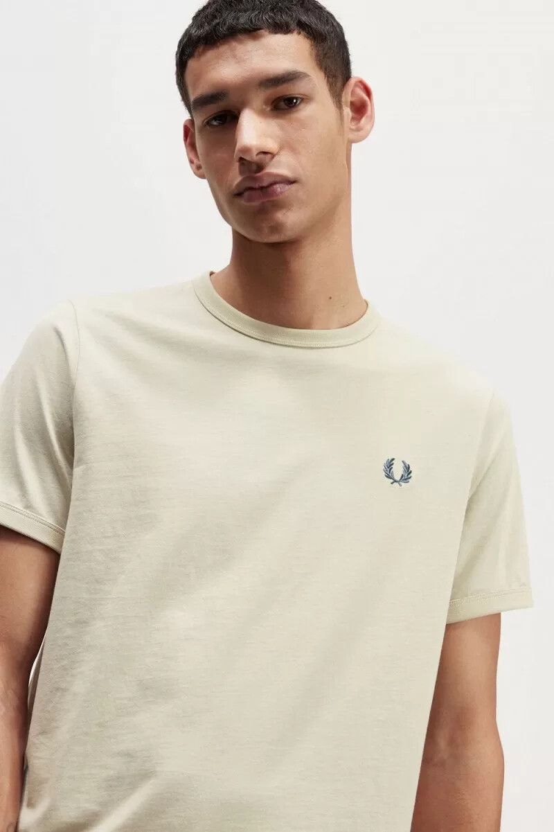 fred perry ringer herren-t-shirt hellmint