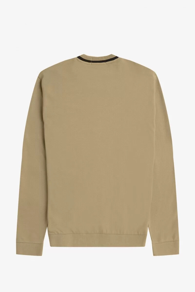 fred perry langarm-piqué-herren-t-shirt khaki