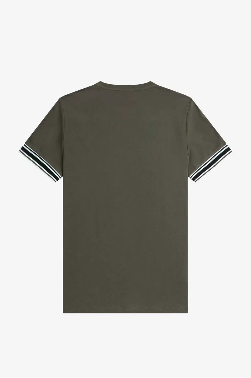 fred perry bold tipped piqué herren-t-shirt feldgrün