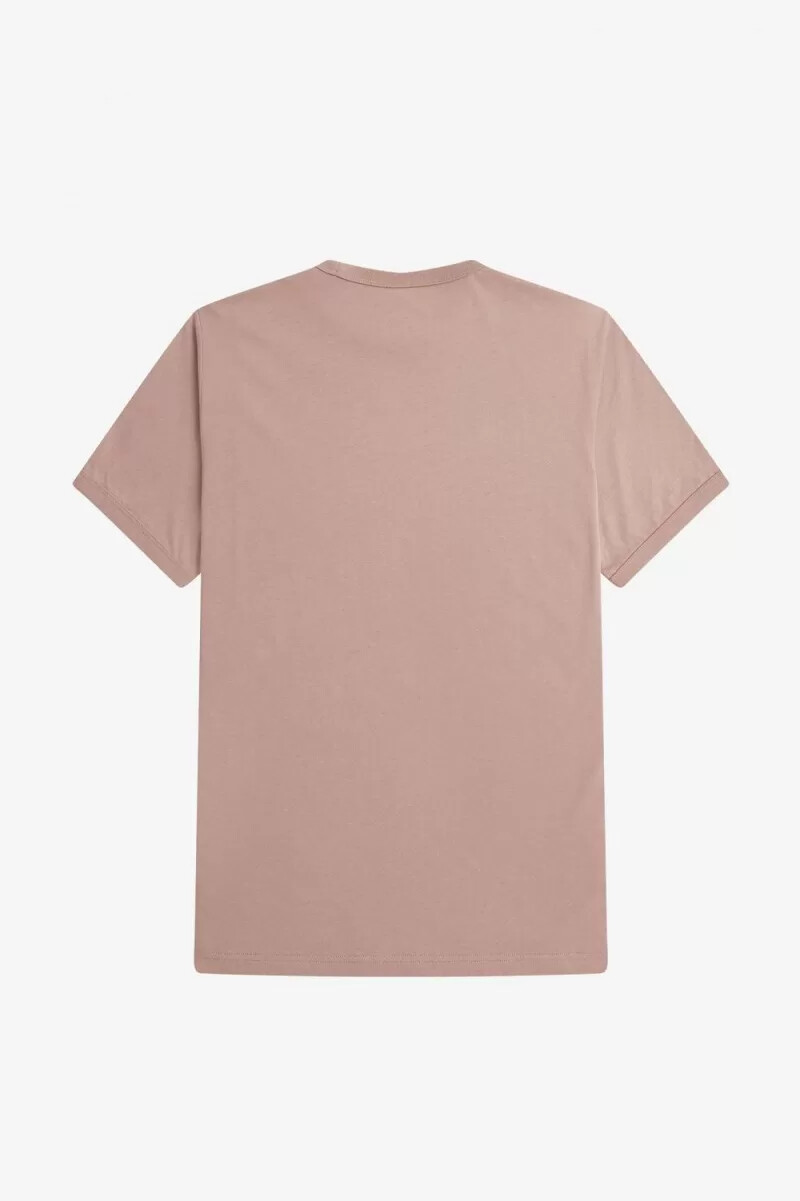fred perry ringer herren-t-shirt dunkelrosa