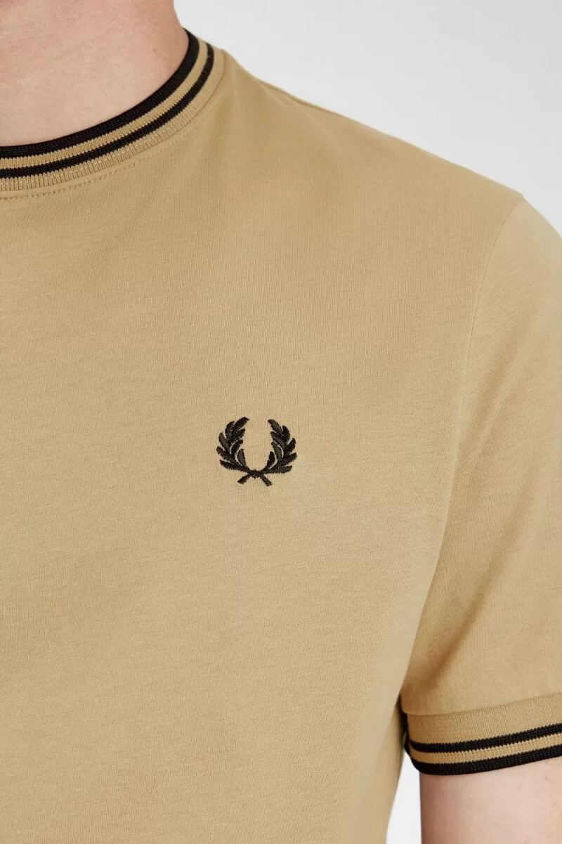 fred perry twin tipped herren-t-shirt grün schwarz